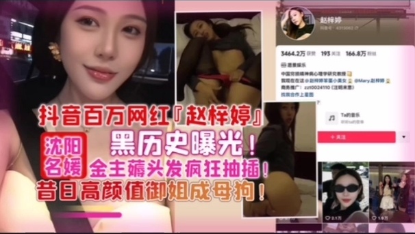 网曝百万网红赵梓婷黑历史曝光被金主疯狂抽插御姐成母狗
